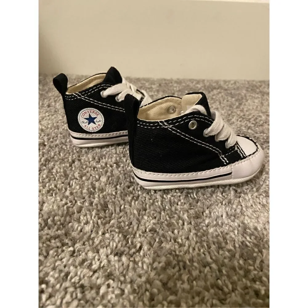Baby Converse Black Crib Shoe size 1